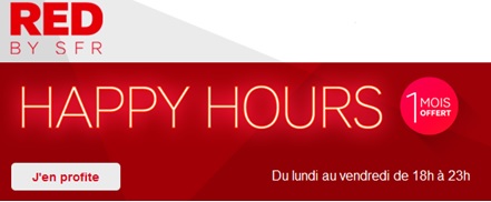 HAPPY HOURS Red By SFR : 1 mois offert le soir en semaine en plus de la data doublée !
