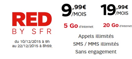 Dernières heures pour profiter des forfaits RED By SFR 5Go ou 20Go à partir de 9.99€ !