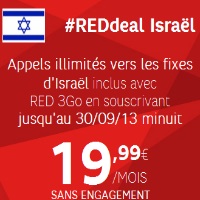 #REDdeal : Appels illimités vers les fixes d’Israël avec le forfait  mobile 3Go !