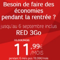 Plus que 2 jours pour profiter du forfait illimité Red 3Go à 11.99€ pendant 6 mois !
