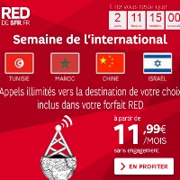 Appels illimités vers la Tunisie, Maroc, Chine ou Israël avec un forfait mobile Red !