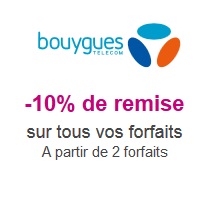 Remises Multi-lignes : Plus vous détenez d’offres Bouygues Telecom , plus vous économisez sur vos forfaits !