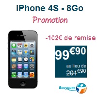 Vente flash : Remise exceptionnelle sur l'iPhone 4S chez Bouygues Telecom !