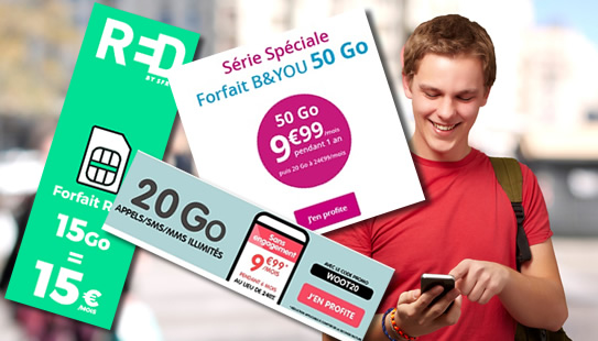 Forfait mobile : des promos à ne pas manquer (B&YOU, NRJ Mobile, RED by SFR ...)
