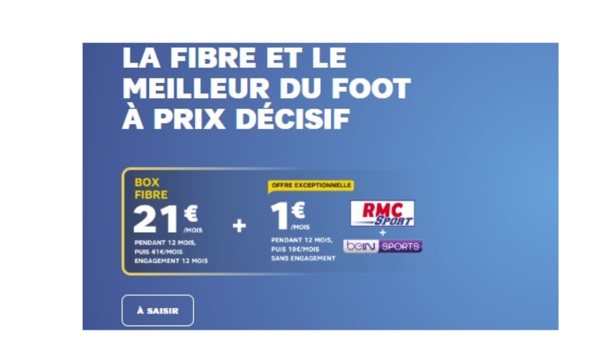 La promo RMC + beIN Sports à 1 euro par mois pendant 1 an avec une BOX SFR expire ce 11 mars