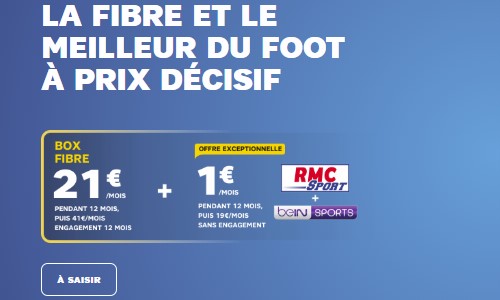 Bon plan : RMC Sport + beIN à seulement à 1 euro par mois pendant 1 an avec une BOX Internet SFR
