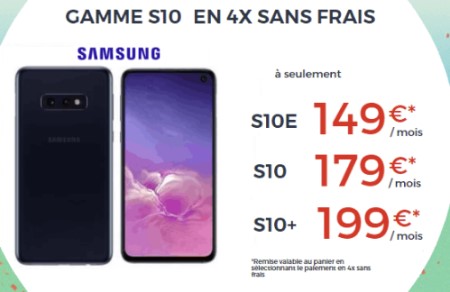 Cdiscount Galaxy S10 paiement en 4 fois 