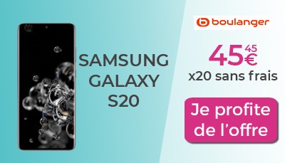 Samsung Galaxy S20 en 20 fois sans frais