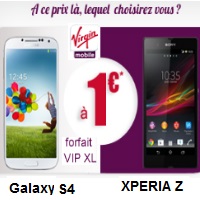 Opération Spéciale Virgin Mobile : Le Samsung Galaxy S4 et le Sony Xperia  Z à 1€ !