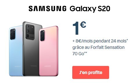 samsung galaxy S20 à 1 euro