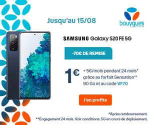 promo Galaxy S20 FE Bouygues Sensation