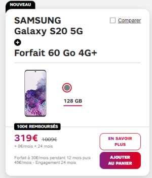 Samsung galaxy S20 SFR