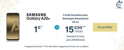 Samsung Galaxy A20e Bouygues Sensation