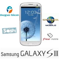 Le Samsung Galaxy S3 en vente chez Bouygues Télécom, Universal Mobile et SOSH