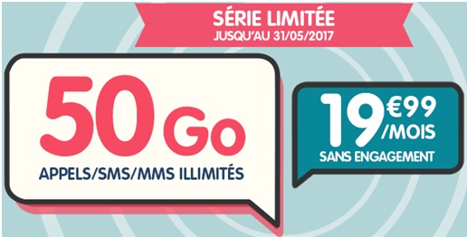 Nouvelle Série limitée sans engagement avec 50Go à 19.99 euros chez NRJ Mobile 