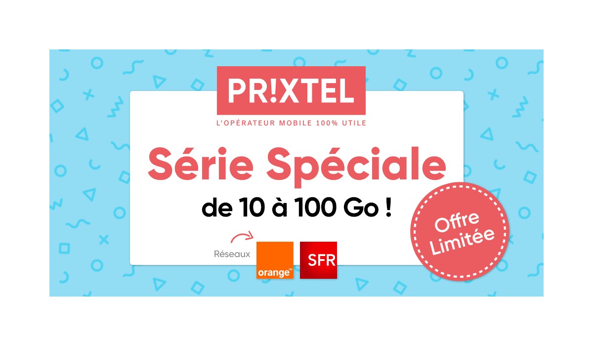 Prixtel prolonge sa Série Spéciale, de 10Go à 100 Go, dès 6.99 euros et intègre désormais le réseau Orange