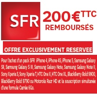 Offre Exclusive SFR : 200€ remboursés sur une serie de smartphones
