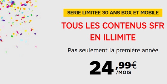 Box SFR Internet : un série limitée 30 ans à prix fixe