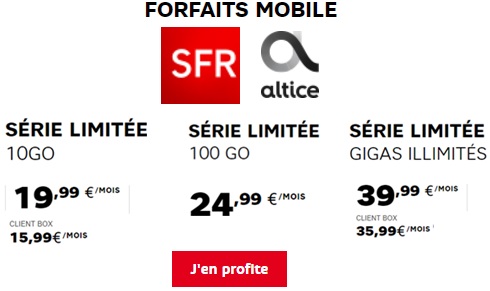 Quelle série limitée SFR choisir : Gigas illimités, 100Go ou 10Go ?