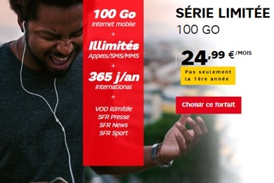 Les séries limitées avec 10Go, 100Go ou data illimitée de l'opérateur SFR (Altice) prolongées jusqu'au 23 octobre