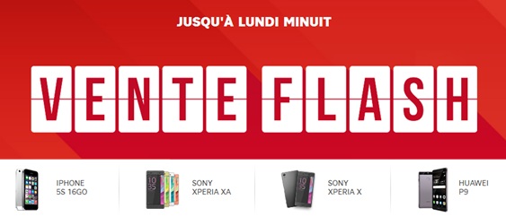 SFR : Xperia XA, Xperia X, iPhone 5S et Huawei P9 en promo pour ce long Week-end du 14 juillet