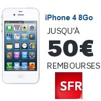 Bon plan SFR : iPhone 4 à 49.99€ avec un forfait mobile Carré 3Go !