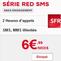 Zoom sur le forfait mobile Red bloqué 2h chez SFR à 6.99€