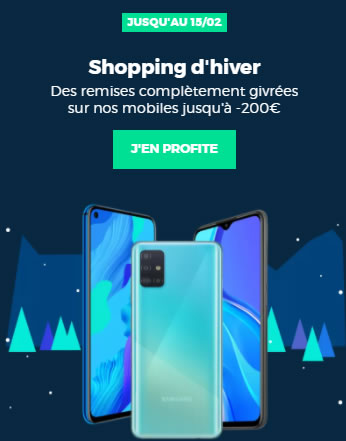 Shopping d'hiver RED by SFR promos smartphones 