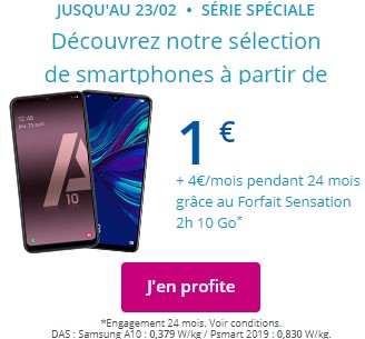 Promos Smartphones 1 euro Bouygues Telecom