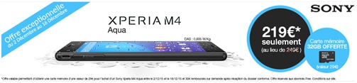Offre exceptionnelle : Le Sony Xperia M4 Aqua à 219€ chez Free Mobile !