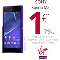 Bon plan : Le Sony Xperia M2 en promo à 1€ avec un forfait Virgin Mobile à 19.99€ !