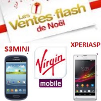 Ventes flash Virgin Mobile de noël : Galaxy S3 Mini et Xperia SP !