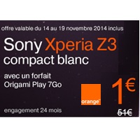 Bon plan du Web : Le Sony Xperia Z3 Compact en vente flash chez Orange !