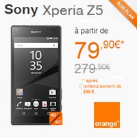 Sony Xperia Z5 : Baisse de prix et jusqu’à 200€ remboursés avec un forfait mobile Orange !