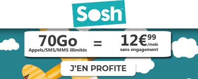 Forfait 70 Go de Sosh à 12,99 euros