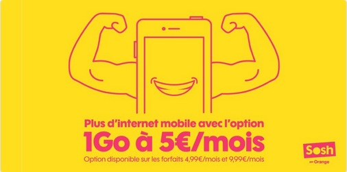 Boostez votre forfait Sosh avec l’option Internet 1Go à 5euros par mois