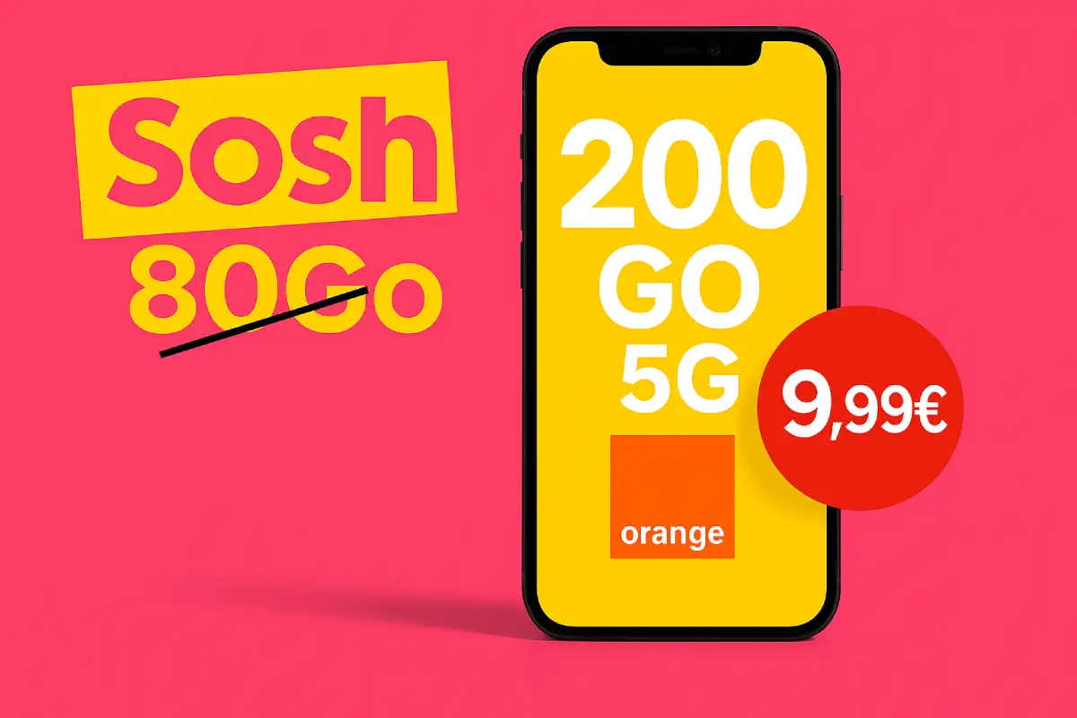 Forfait 5G 200 Go pas cher sur le réseau Orange
