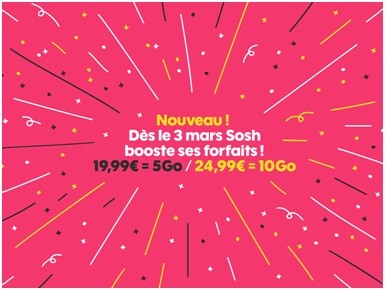 Nouveau : Sosh booste ses forfaits dès le 3 mars avec un max de data !