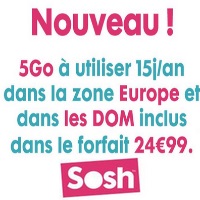 Riposte face à B&You et Free : Sosh offre 5Go de data depuis l’Europe et les DOM