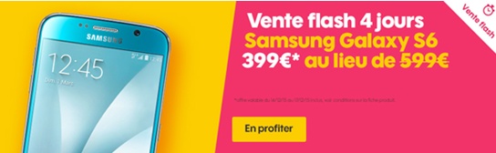 Vente Flash : Le Samsung Galaxy S6 à 399€ chez Sosh !