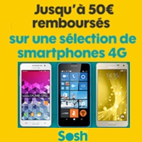 Bon plan : Jusqu’à 50€ remboursés sur le Lumia 640, Galaxy Grand Prime et Galaxy A5 avec un forfait Sosh ! 