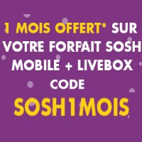 Un mois offert sur votre forfait mobile + Livebox  chez Sosh !