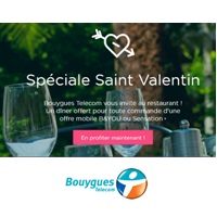 Spéciale Saint-Valentin : Un diner offert pour toute commande d’un forfait B&You ou Sensation Bouygues Telecom !