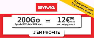 Forfait Syma 200 Go à 12,99 euros
