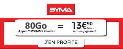 Syma Mobile: forrfait 80 Go à 13,90? par mois