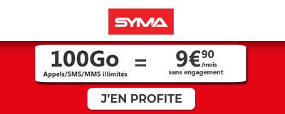 forfait 100go syma à 9,90 euros exclu edcom