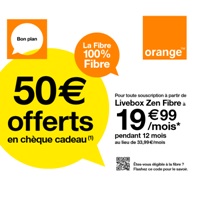 Bon plan Livebox Fibre Orange : Jusqu’à 14€ de remise pendant 12 mois et 50€ offerts en chèques cadeau !