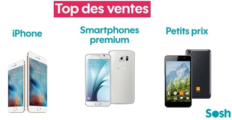 Smartphones : TOP 5 des ventes avec un forfait Sosh !