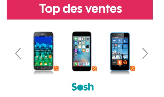 Smartphones : TOP 5 des ventes chez Sosh !