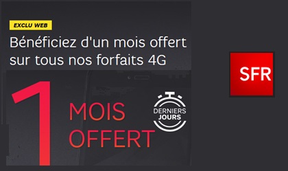 Derniers jours : Un mois de forfait mobile offert chez SFR !